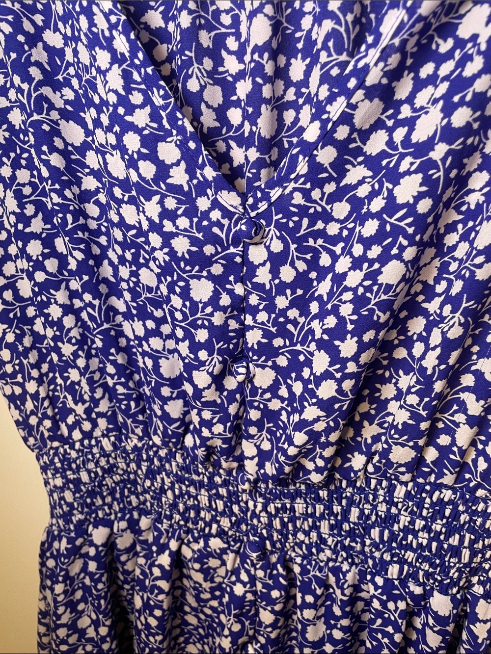Sienna Sky Blue and White Floral Smocked Waist Dress - Picture 3 of 8